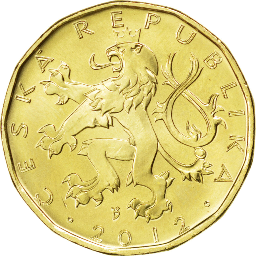 Moneda, República Checa, 20 Korun, 2012, SC, Latón chapado en acero, KM:5
