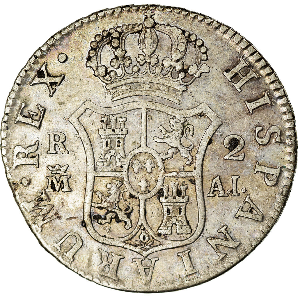 Münze, Spanien, Charles IV, 2 Reales, 1808, Madrid, S+, Silber, KM:430.1