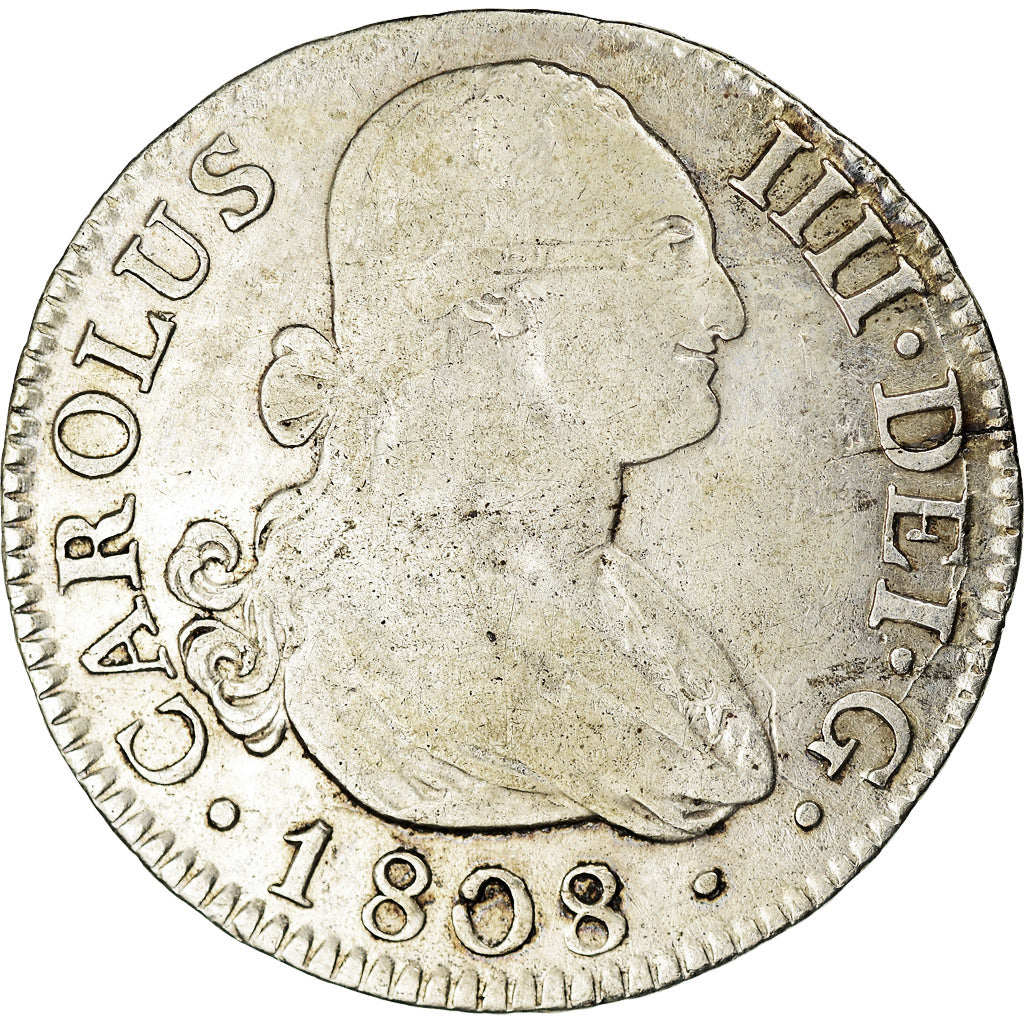 Monnaie, Espagne, Charles IV, 2 Reales, 1808, Madrid, TB+, Argent, KM:430.1