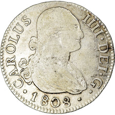 Monnaie, Espagne, Charles IV, 2 Reales, 1808, Madrid, TB+, Argent, KM:430.1