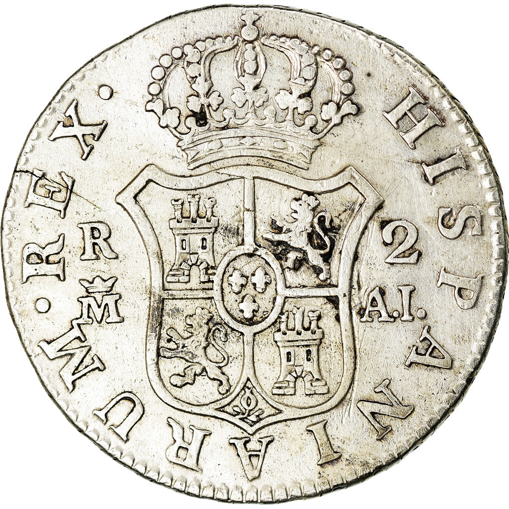 Monnaie, Espagne, Charles IV, 2 Reales, 1808, Madrid, TB+, Argent, KM:430.1