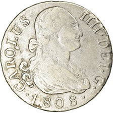Monnaie, Espagne, Charles IV, 2 Reales, 1808, Madrid, TB, Argent, KM:430.1