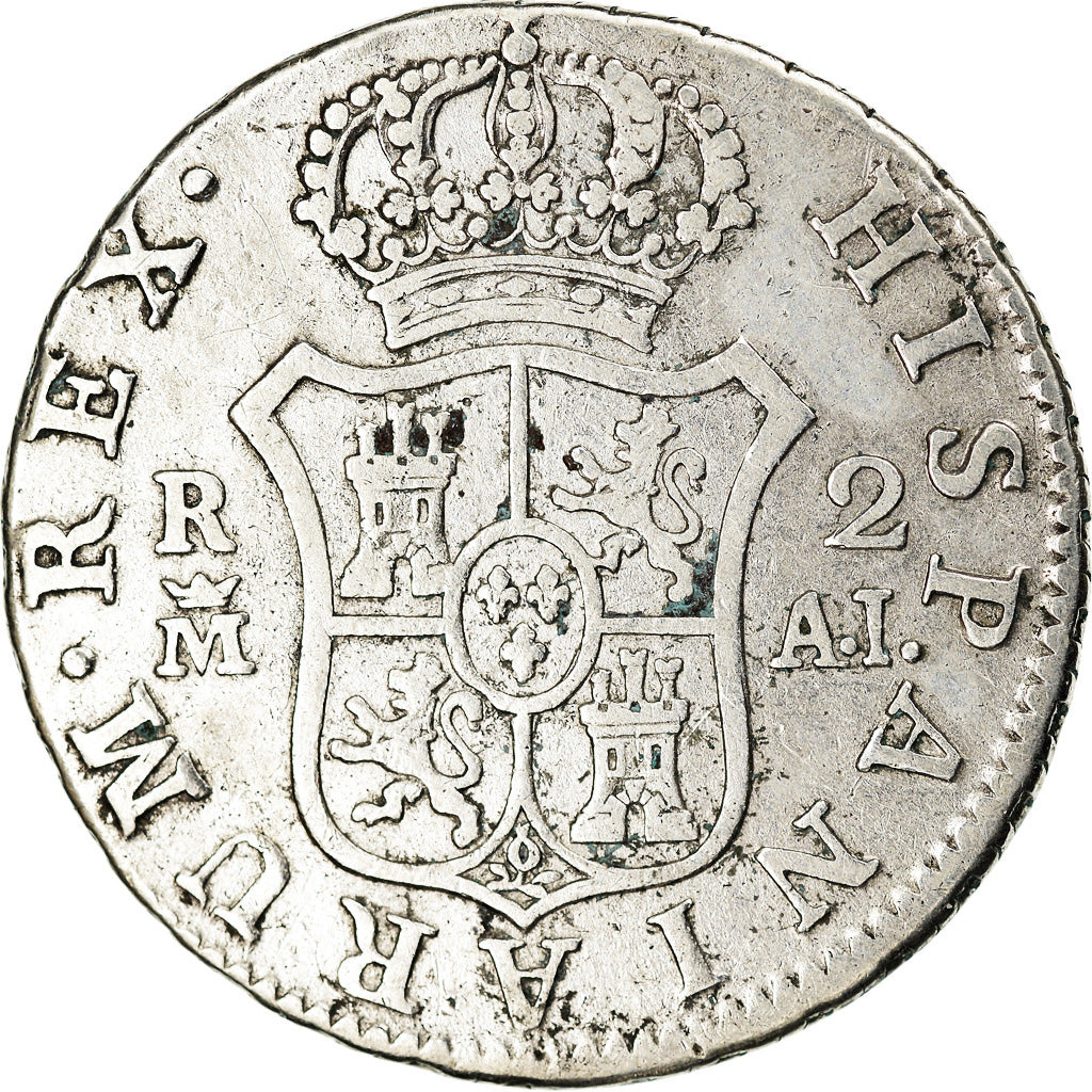 Monnaie, Espagne, Charles IV, 2 Reales, 1808, Madrid, TB, Argent, KM:430.1