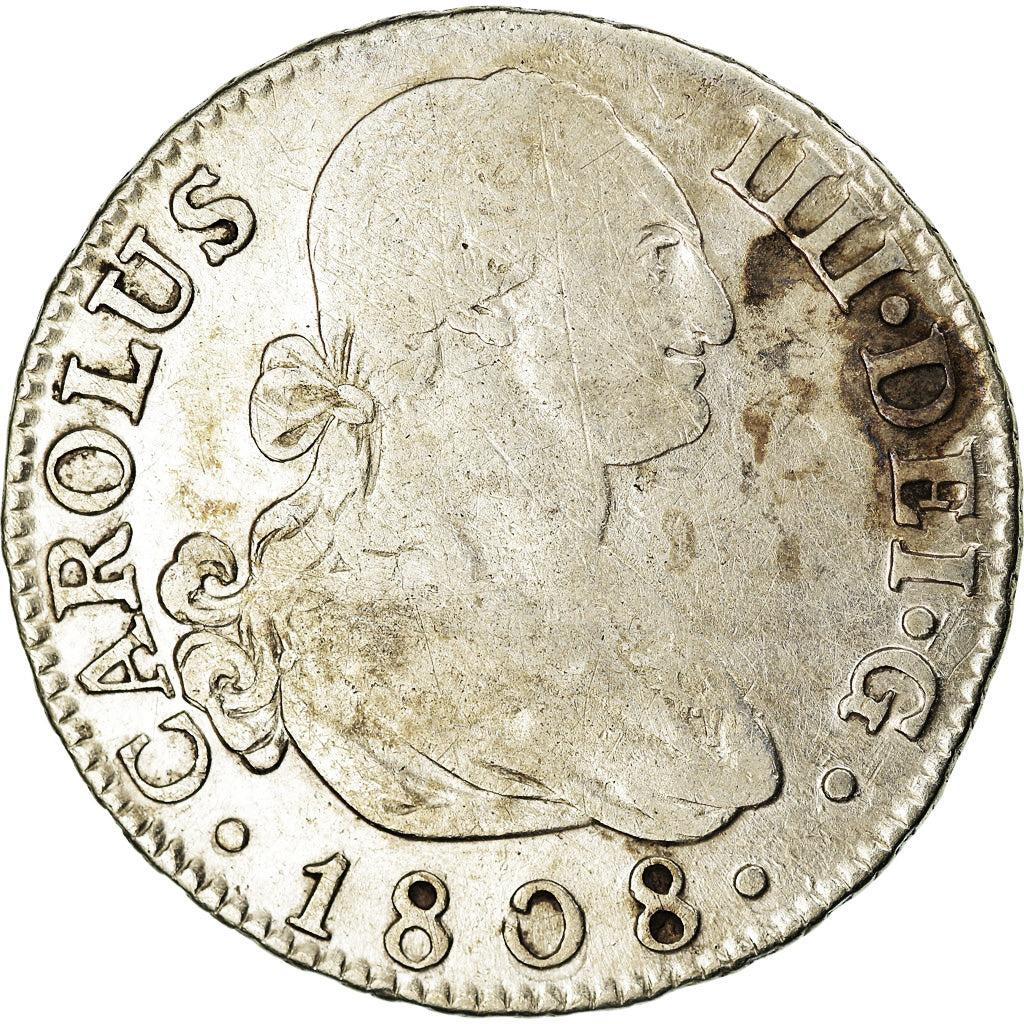 Monnaie, Espagne, Charles IV, 2 Reales, 1808, Madrid, TB, Argent, KM:430.1