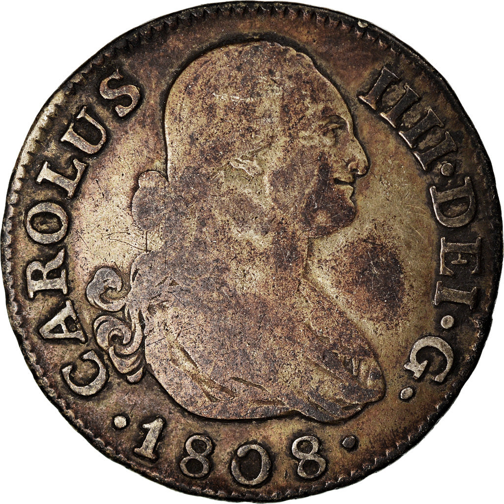 Münze, Spanien, Charles IV, 2 Reales, 1808, Madrid, S, Silber, KM:430.1