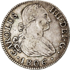 Munten, Spanje, Charles IV, 2 Reales, 1806, Madrid, ZF, Zilver, KM:430.1
