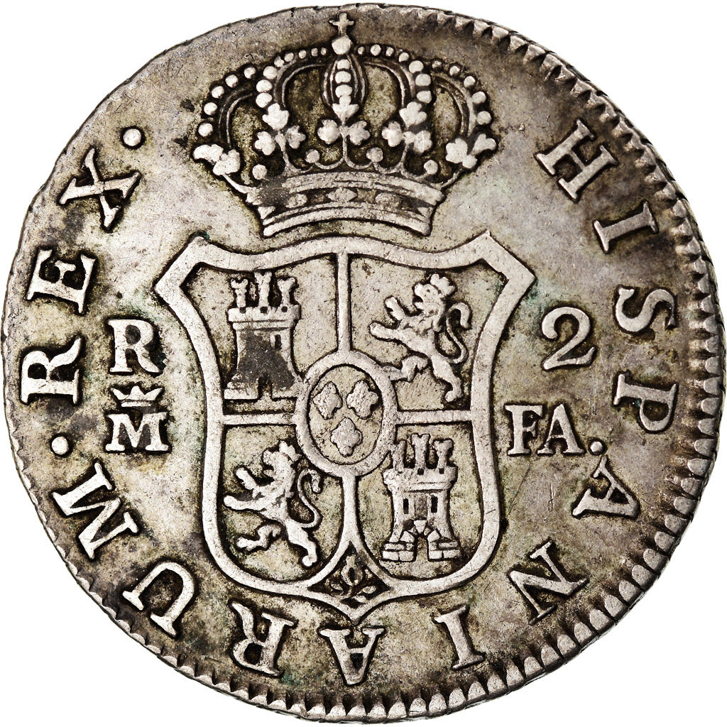 Munten, Spanje, Charles IV, 2 Reales, 1806, Madrid, ZF, Zilver, KM:430.1
