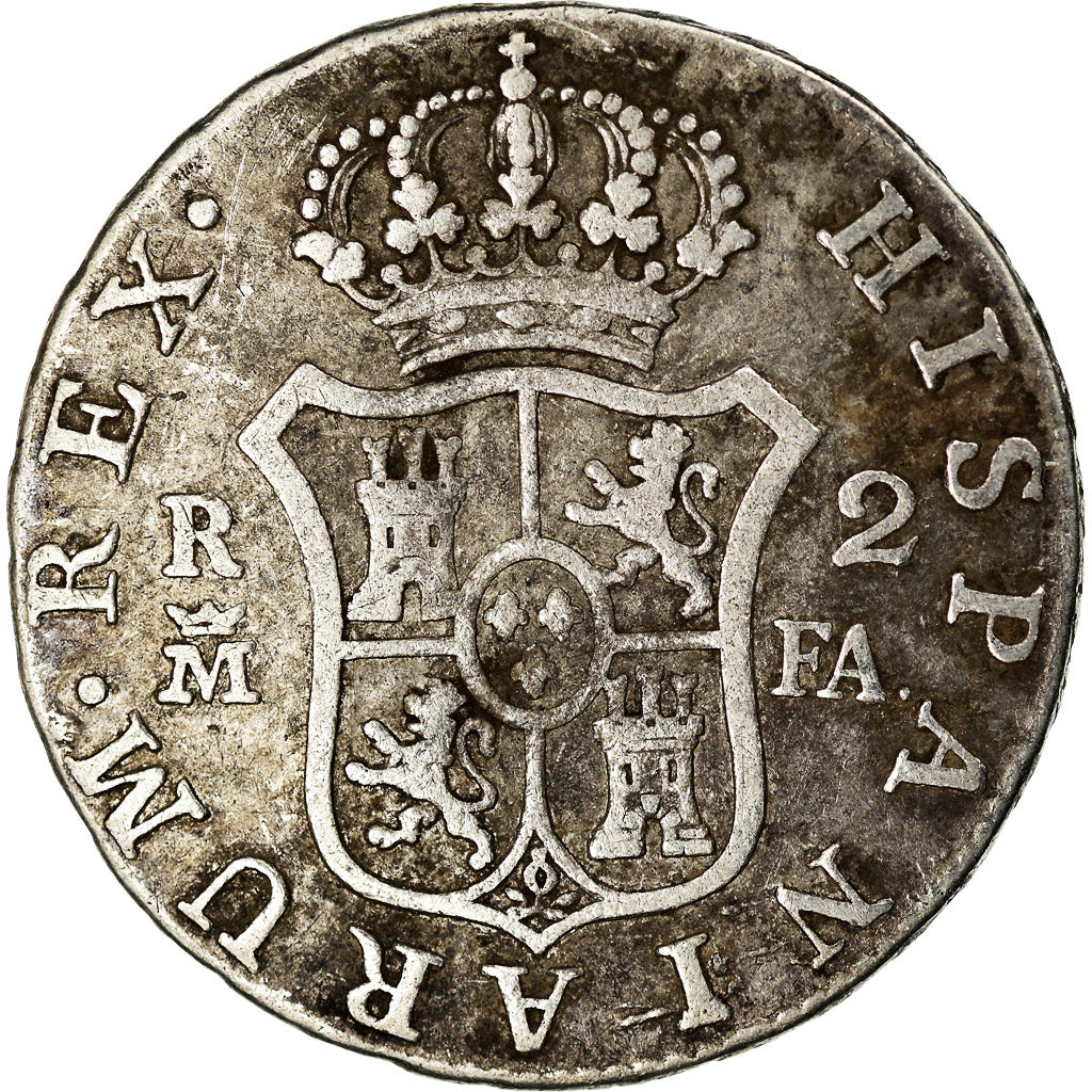 Moneta, Spagna, Charles IV, 2 Reales, 1806, Madrid, MB, Argento, KM:430.1