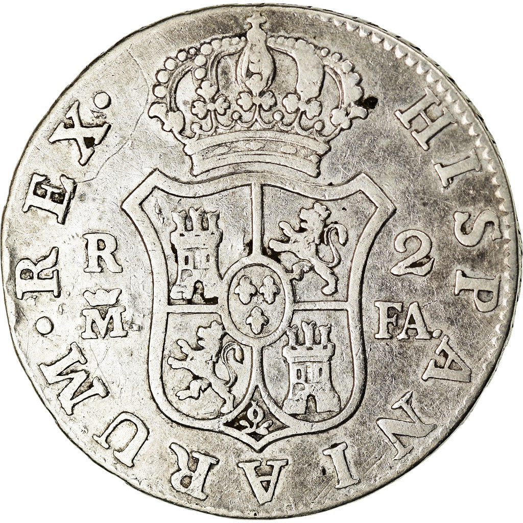 Moneta, Spagna, Charles IV, 2 Reales, 1806, Madrid, MB, Argento, KM:430.1