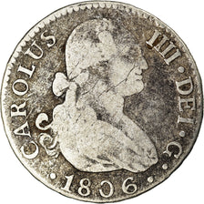 Munten, Spanje, Charles IV, 2 Reales, 1806, Seville, ZG+, Zilver, KM:430.2