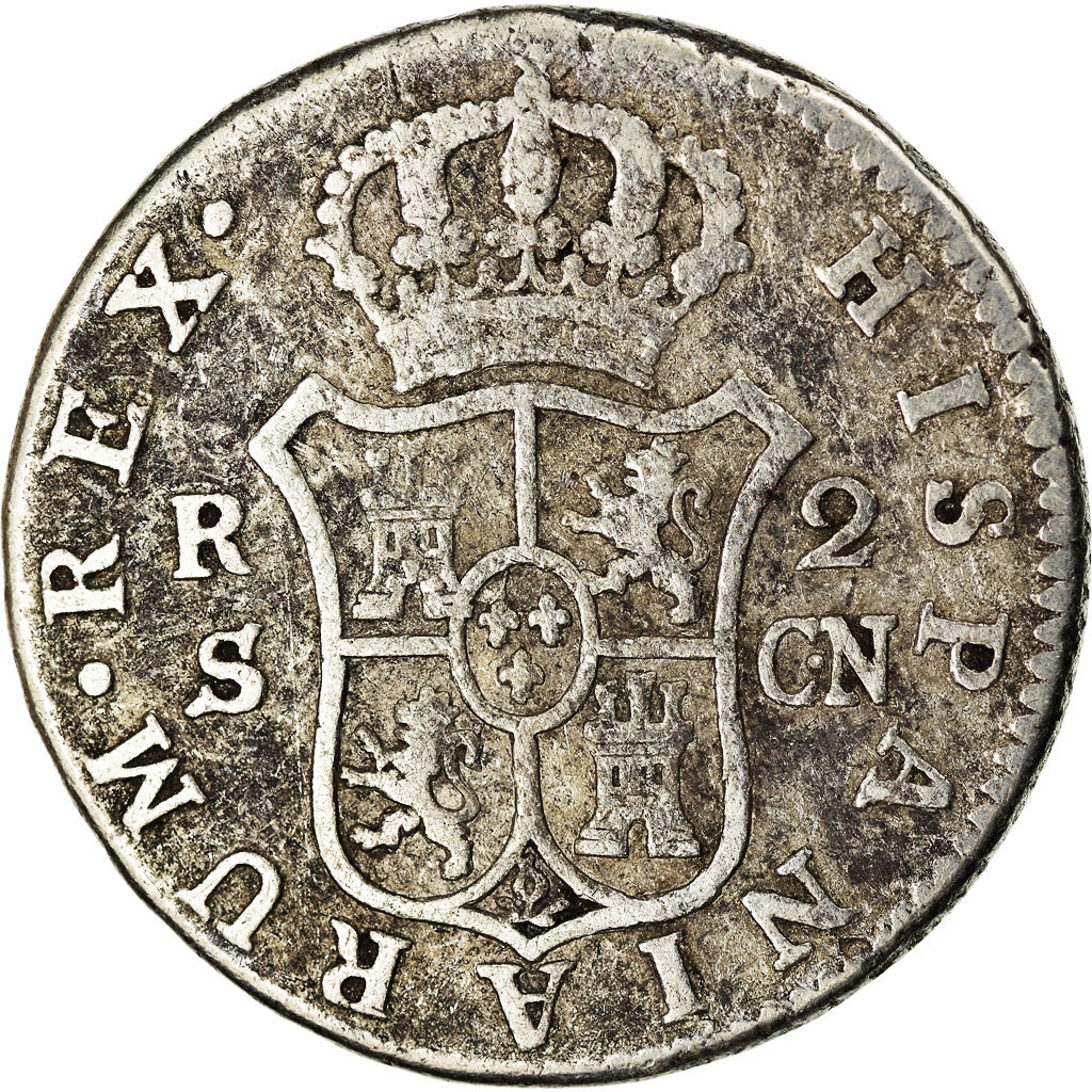 Munten, Spanje, Charles IV, 2 Reales, 1806, Seville, ZG+, Zilver, KM:430.2