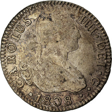 Coin, Spain, Charles IV, 2 Reales, 1808, Seville, VF(30-35), Silver, KM:430.2