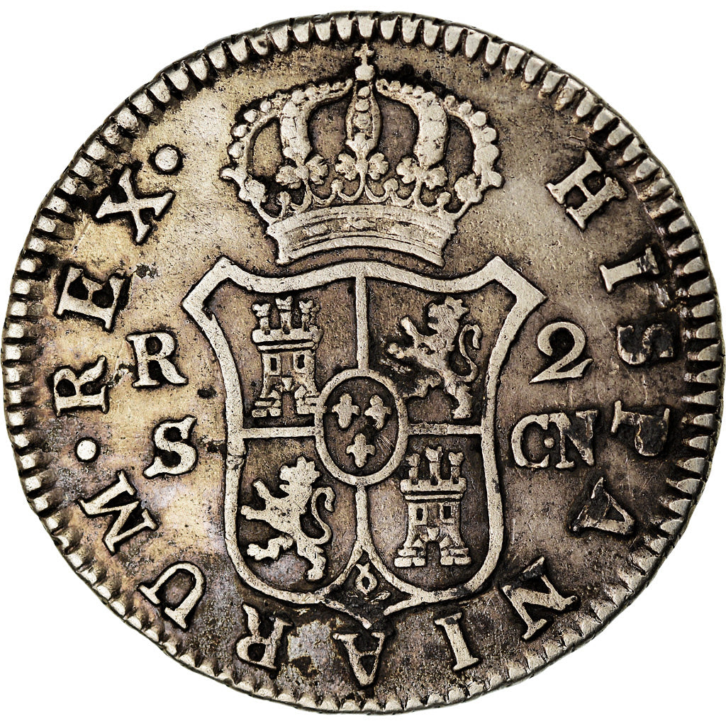 Moneda, España, Charles IV, 2 Reales, 1807, Seville, BC+, Plata, KM:430.2