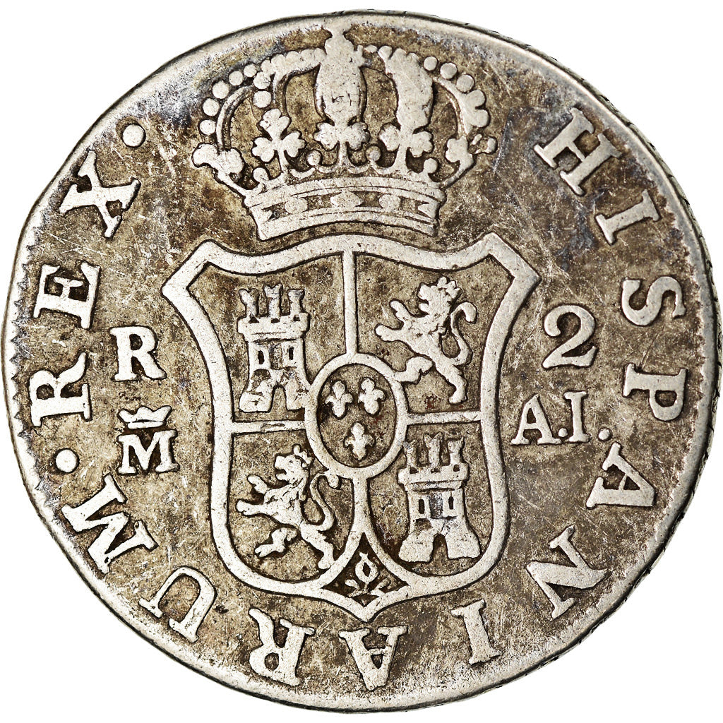 Monnaie, Espagne, Charles IV, 2 Reales, 1807, Madrid, TB, Argent, KM:430.1