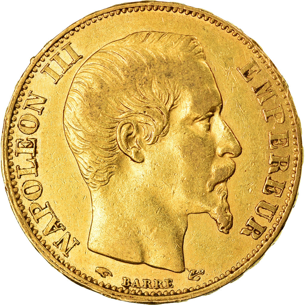 Coin, France, Napoleon III, Napoléon III, 20 Francs, 1856, Paris, AU(50-53)