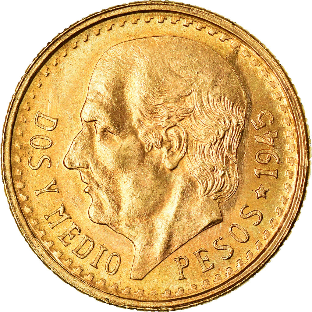 Monnaie, Mexique, 2-1/2 Pesos, 1945, Mexico City, SUP+, Or, KM:463