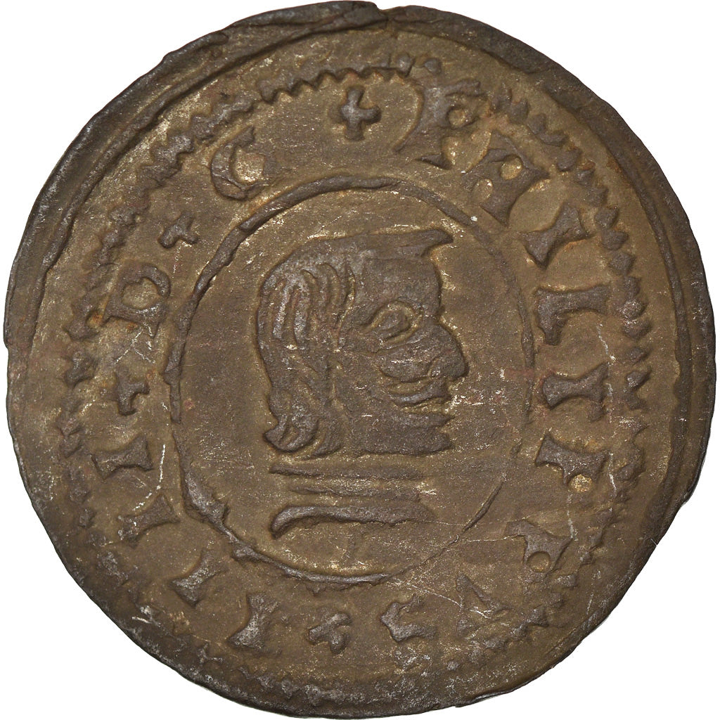 Moneda, España, Philip IV, 16 Maravedis, 1663, Cordoba, MBC+, Cobre