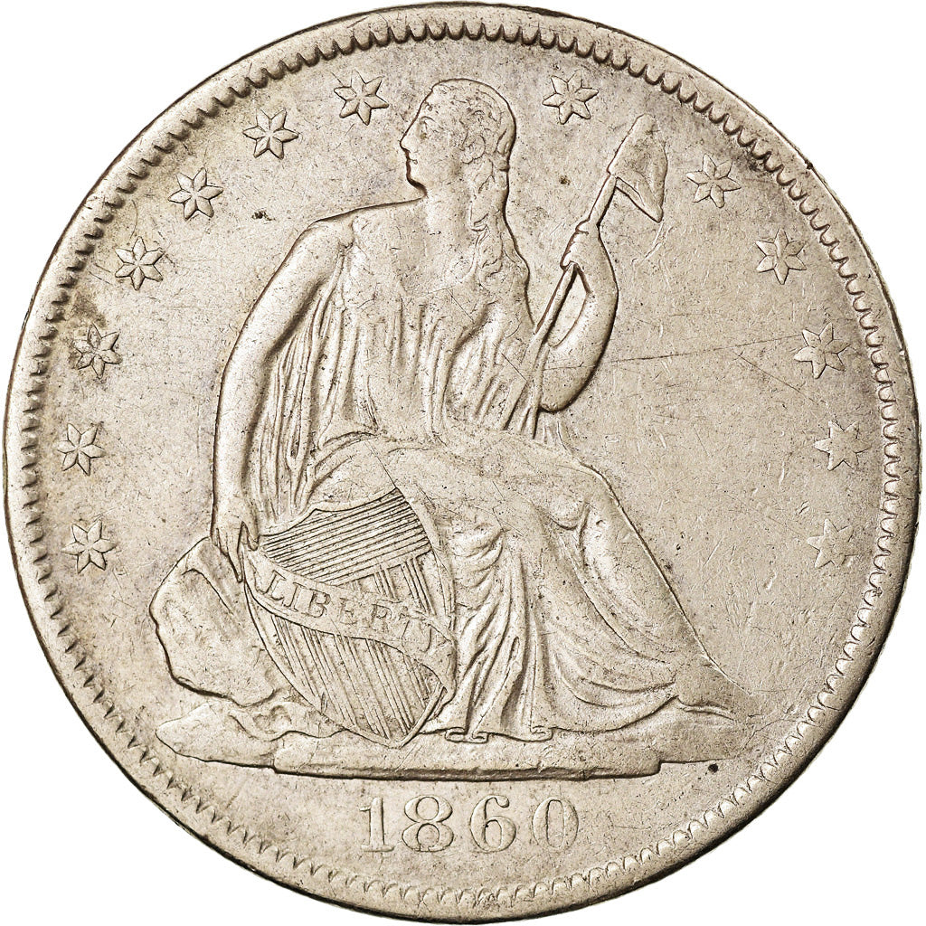 Moneda, Estados Unidos, Seated Liberty Half Dollar, Half Dollar, 1860, U.S.