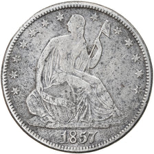 Coin, United States, Seated Liberty Half Dollar, Half Dollar, 1857, U.S. Mint