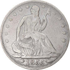 Coin, United States, Seated Liberty Half Dollar, Half Dollar, 1855, U.S. Mint