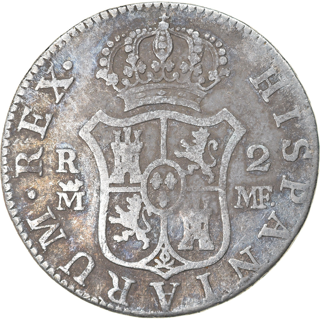Moneta, Spagna, Charles IV, 2 Reales, 1800, Madrid, MB, Argento, KM:430.1