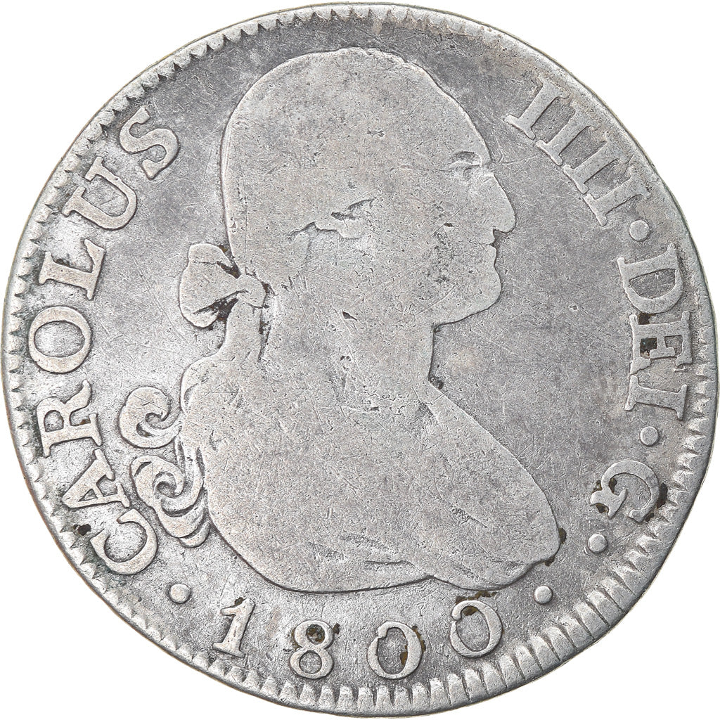 Coin, Spain, Charles IV, 2 Reales, 1800, Madrid, VF(20-25), Silver, KM:430.1