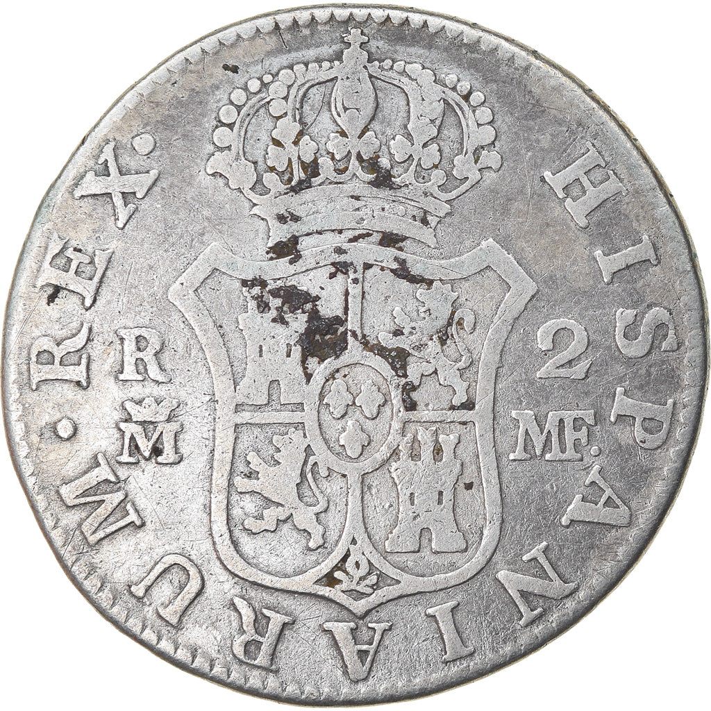Coin, Spain, Charles IV, 2 Reales, 1800, Madrid, VF(20-25), Silver, KM:430.1