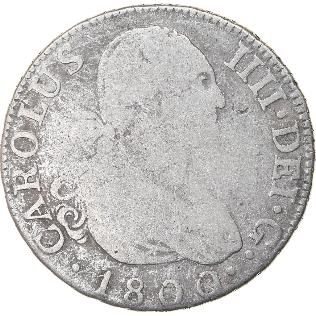 Moneda, España, Charles IV, 2 Reales, 1800, Madrid, BC, Plata, KM:430.1