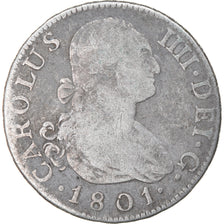 Münze, Spanien, Charles IV, 2 Reales, 1801, Madrid, S, Silber, KM:430.1