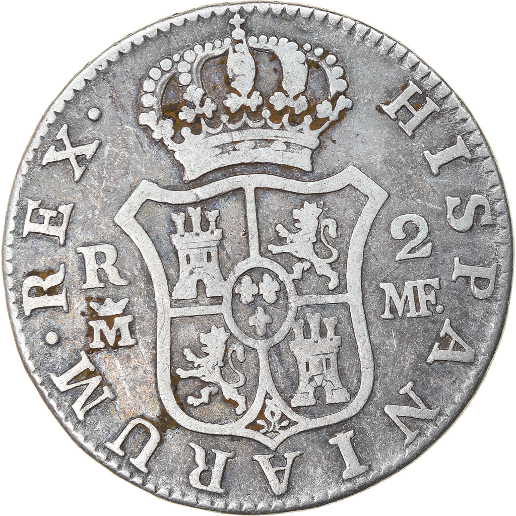 Moneta, Spagna, Charles IV, 2 Reales, 1799, Madrid, MB+, Argento, KM:430.1
