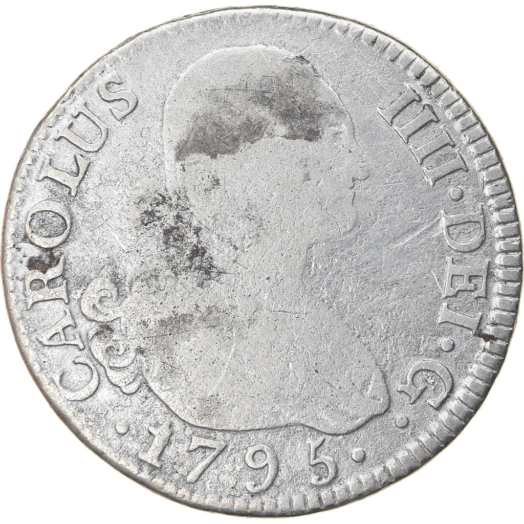 Coin, Spain, Charles IV, 2 Reales, 1795, Madrid, F(12-15), Silver, KM:430.1