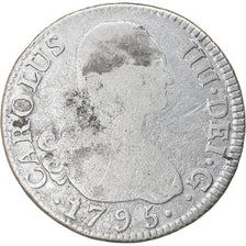 Coin, Spain, Charles IV, 2 Reales, 1795, Madrid, F(12-15), Silver, KM:430.1