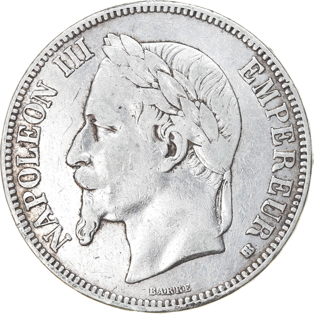 Coin, France, Napoléon III, 5 Francs, 1869, Strasbourg, VF(30-35), Silver