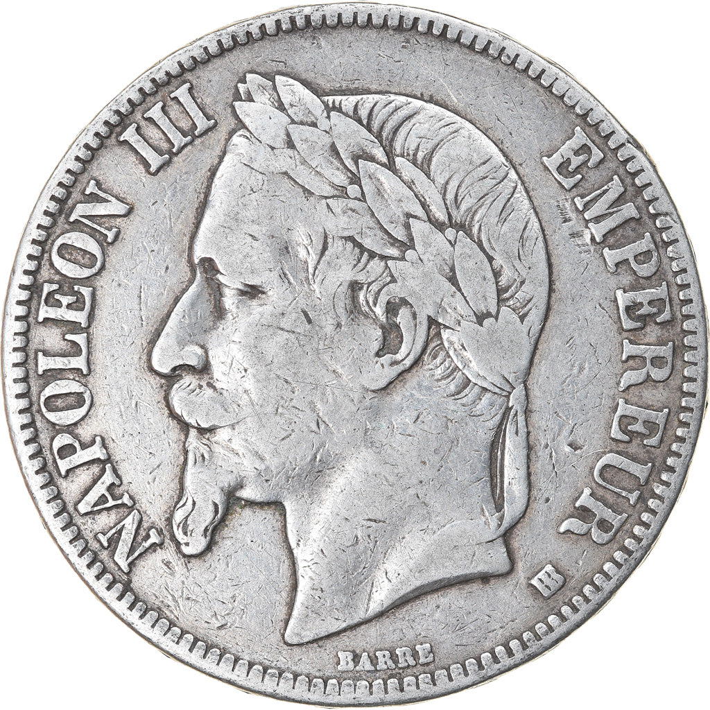 Coin, France, Napoléon III, 5 Francs, 1867, Strasbourg, VF(30-35), Silver