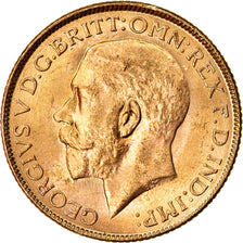 Coin, INDIA-BRITISH, George V, Sovereign, 1918, Bombay, MS(60-62), Gold, KM:525A