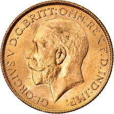 Moneta, INDIE BRYTYJSKIE, George V, Sovereign, 1918, Bombay, MS(60-62), Złoto