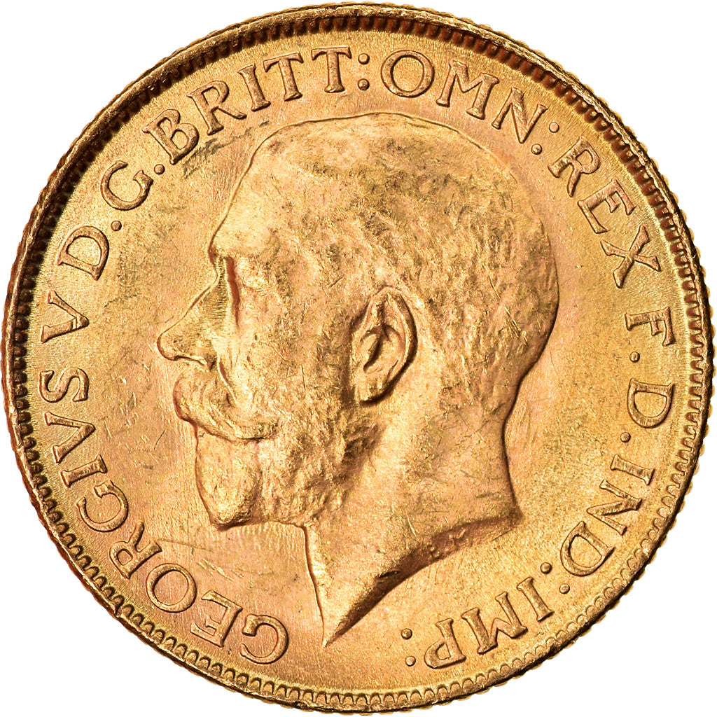 Moeda, ÍNDIA - BRITÂNICA, George V, Sovereign, 1918, Bombay, AU(55-58)