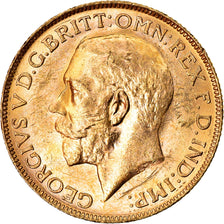 Coin, Australia, George V, Sovereign, 1917, Perth, MS(60-62), Gold, KM:29
