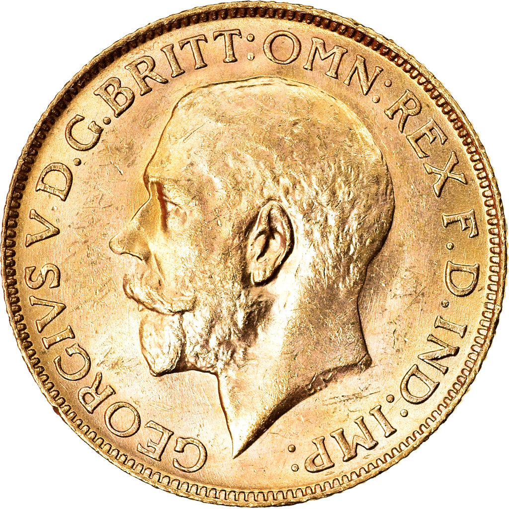 Coin, Australia, George V, Sovereign, 1917, Perth, MS(63), Gold, KM:29
