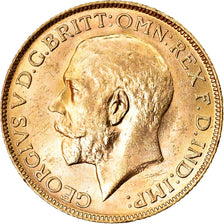 Coin, Australia, George V, Sovereign, 1917, Perth, MS(63), Gold, KM:29