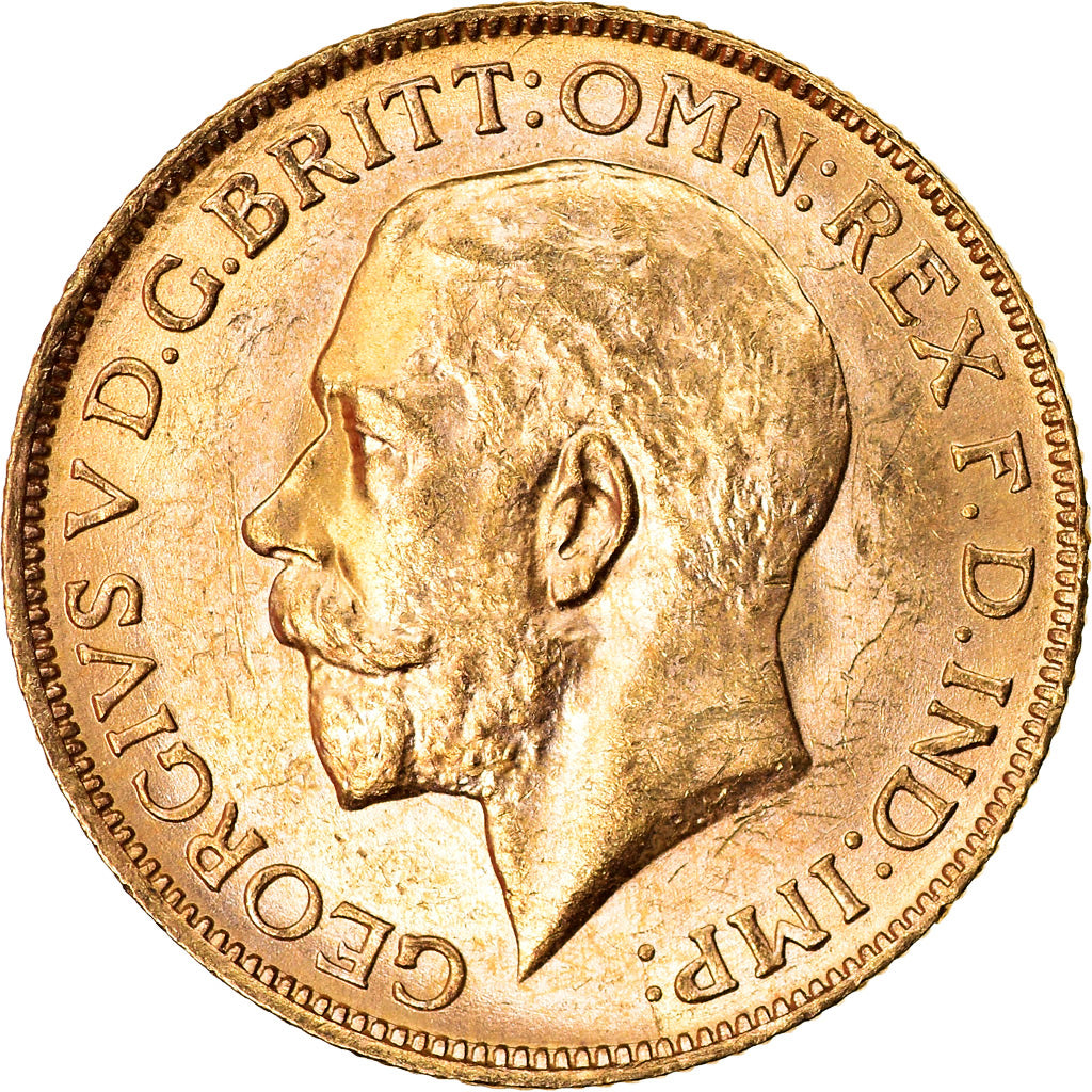 Coin, Australia, George V, Sovereign, 1917, Perth, MS(60-62), Gold, KM:29