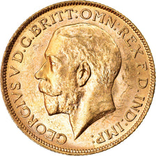 Coin, Australia, George V, Sovereign, 1917, Perth, MS(60-62), Gold, KM:29