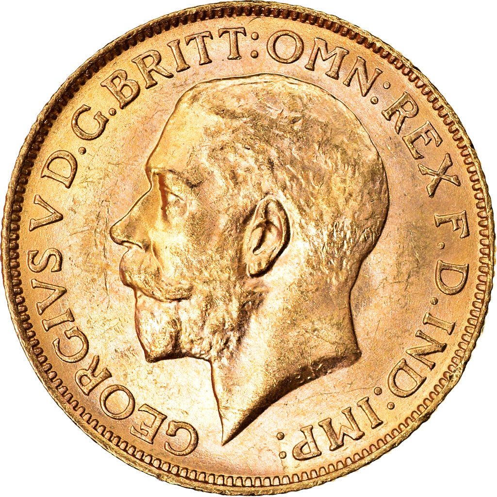 Coin, Australia, George V, Sovereign, 1917, Perth, MS(60-62), Gold, KM:29