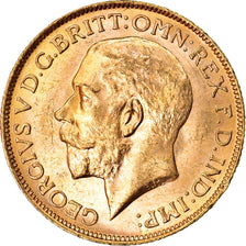 Coin, Australia, George V, Sovereign, 1917, Perth, MS(60-62), Gold, KM:29
