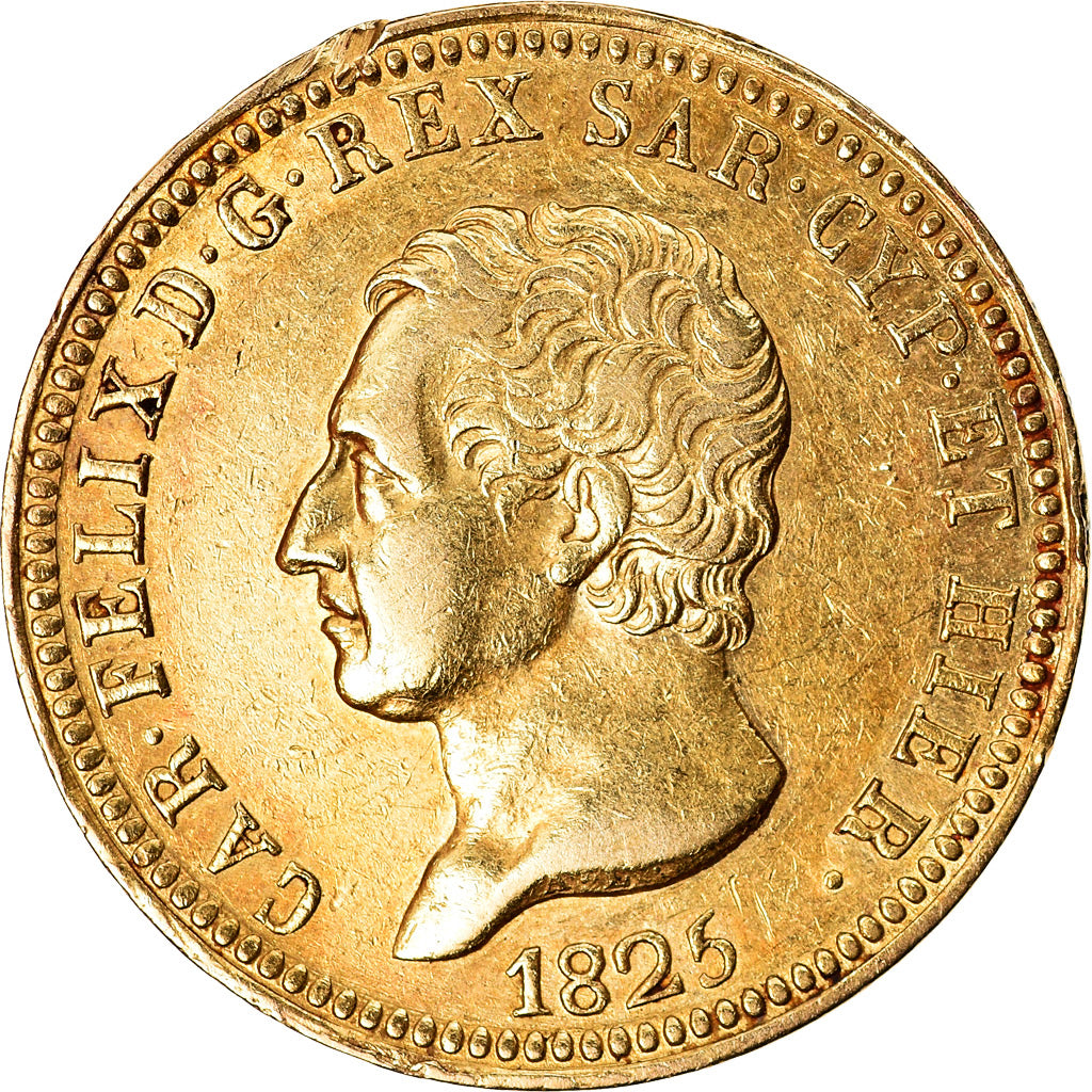 Moeda, ESTADOS ITALIANOS, SARDINIA, Carlo Felice, 40 Lire, 1825, Torino