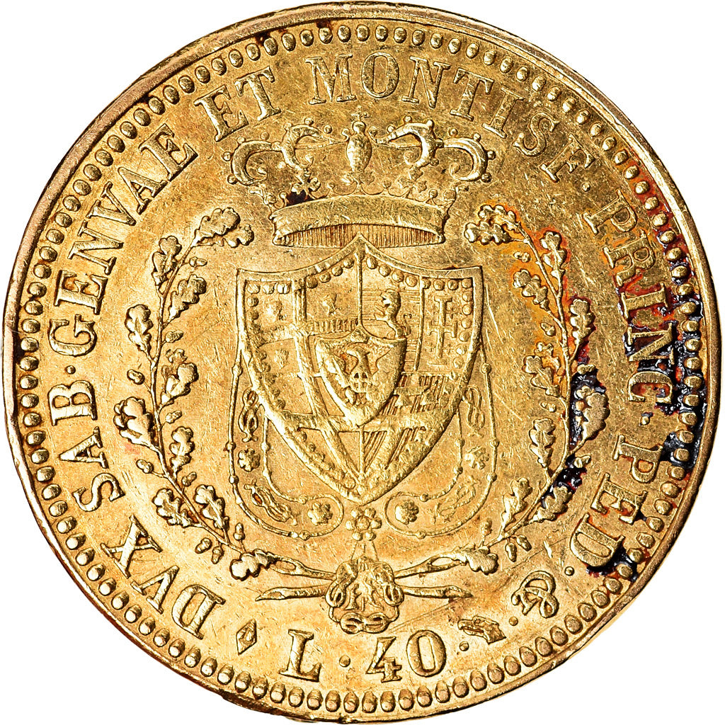 Moeda, ESTADOS ITALIANOS, SARDINIA, Carlo Felice, 40 Lire, 1825, Torino
