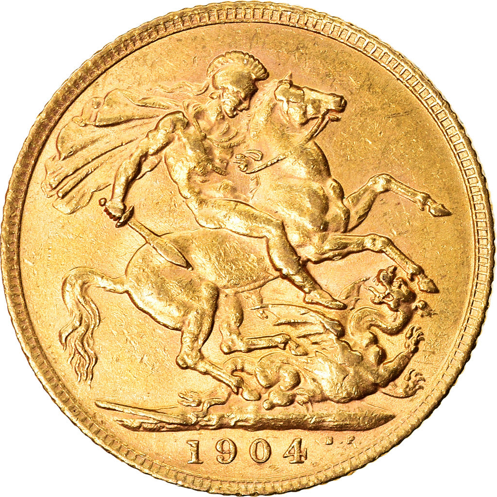 Coin, Great Britain, Edward VII, Sovereign, 1904, London, AU(50-53), Gold