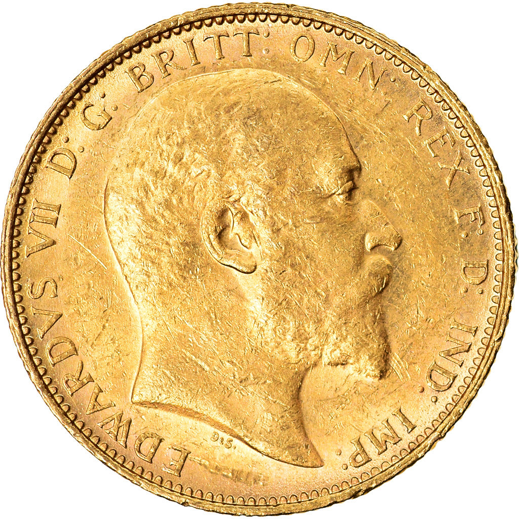 Coin, Australia, Edward VII, Sovereign, 1908, Sydney, AU(55-58), Gold, KM:15