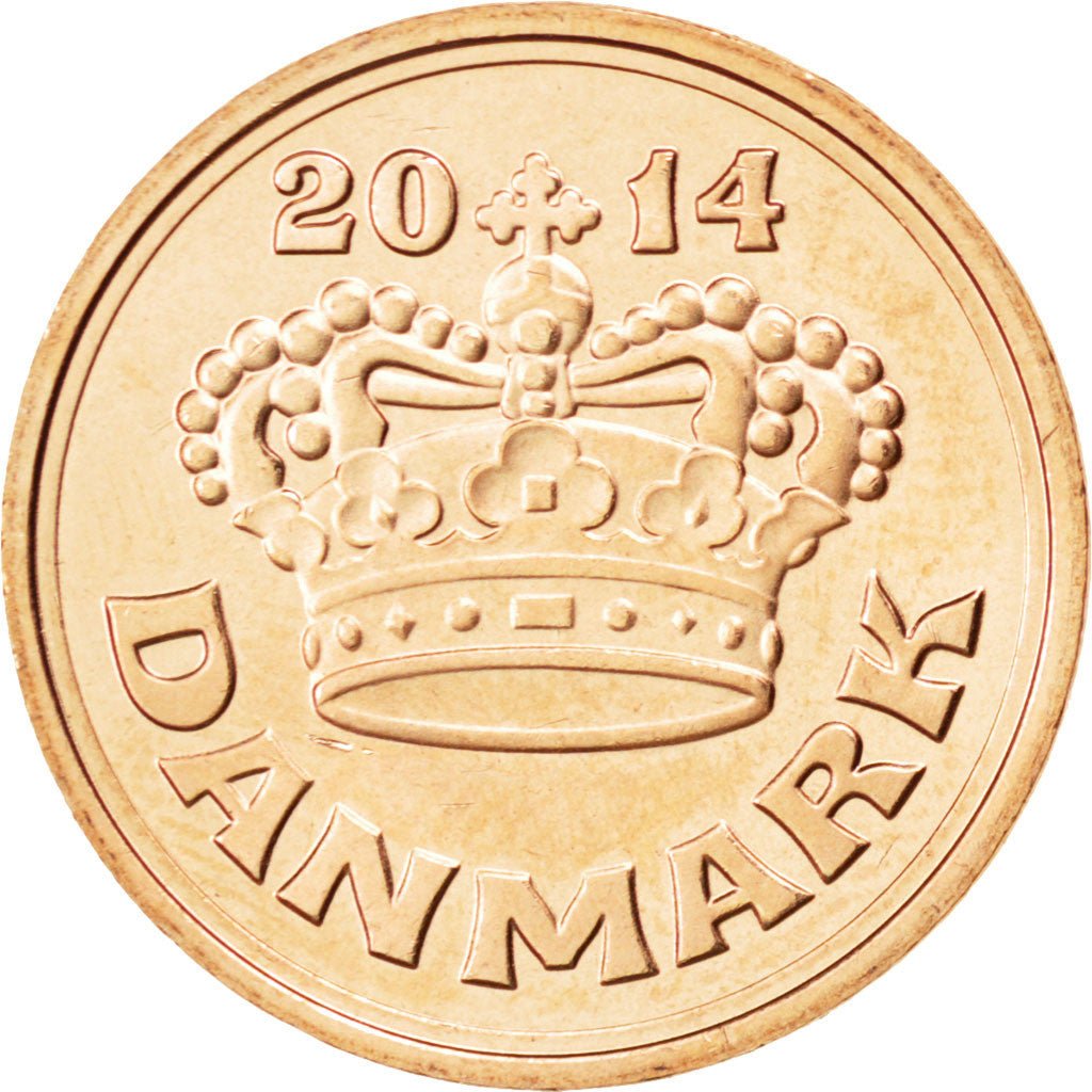 Coin, Denmark, 50 Öre, 2014, MS(63), Bronze, KM:866.3