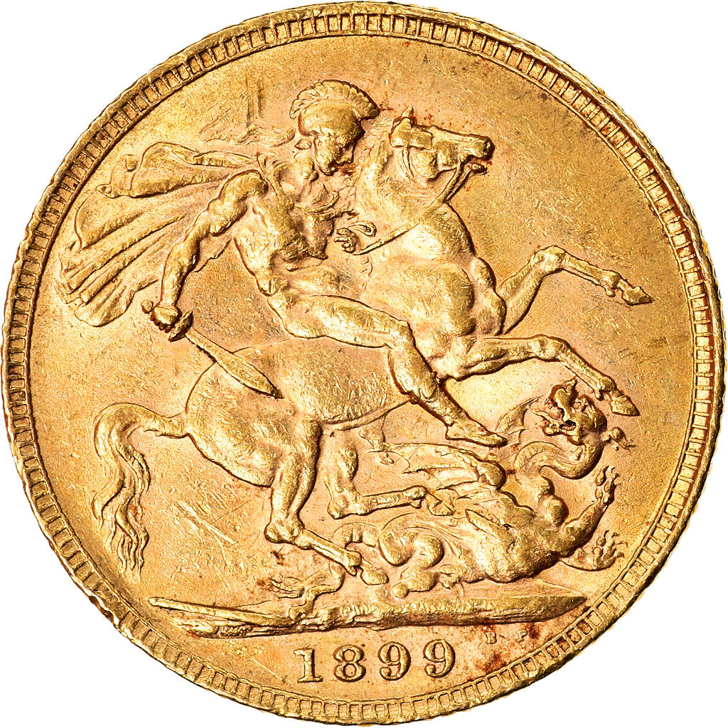 Coin, Great Britain, Victoria, Sovereign, 1899, London, AU(50-53), Gold, KM:785